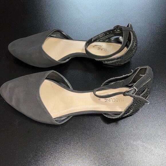 Madeline Stuart Black Flat Rhinestone Shoes Size 7.5 - Picture 3 of 10